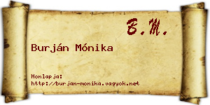 Burján Mónika névjegykártya